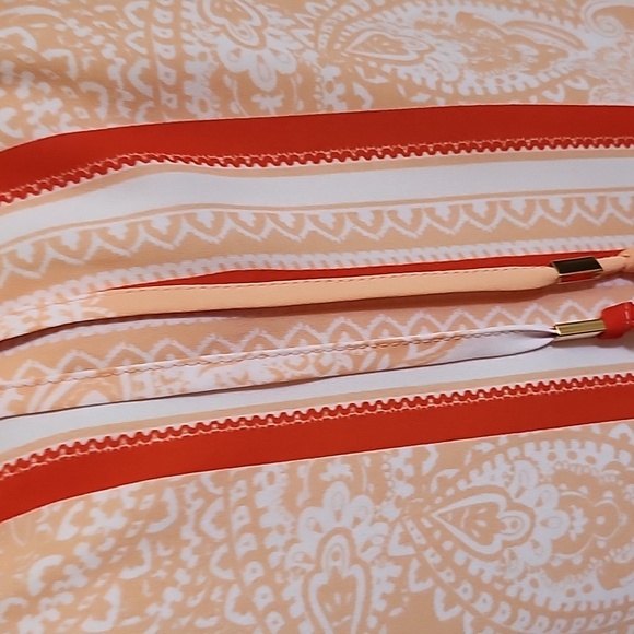 New York & Company Peach and Red Halter Blouse - Picture 2 of 4